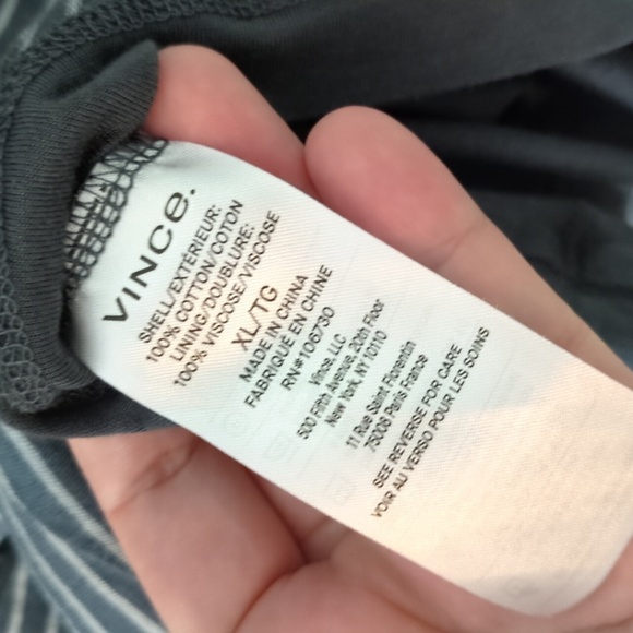 Vince Buttery Soft Stretchy Fabric Stripe Side Tie Minimalist Shift Dress Sz XL - Picture 8 of 10